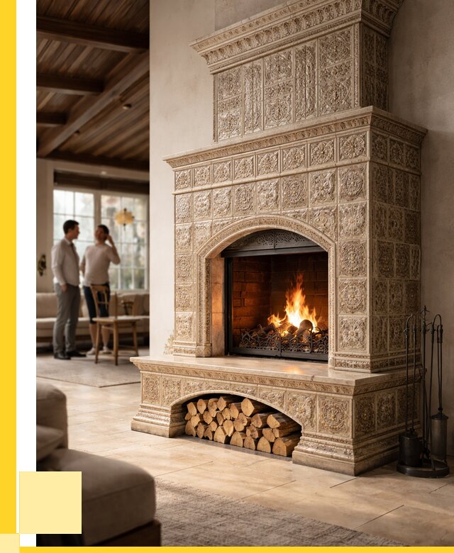 Купить изразцовый камин в Урюпинске от 257525 р. | ЭриданРюп