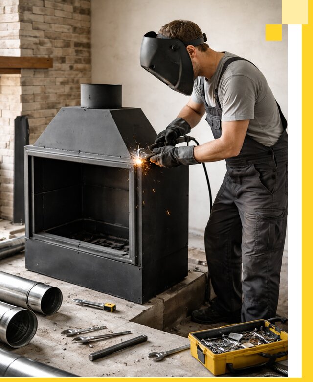 Продажа и установка металлических каминов в Урюпинске под ключ