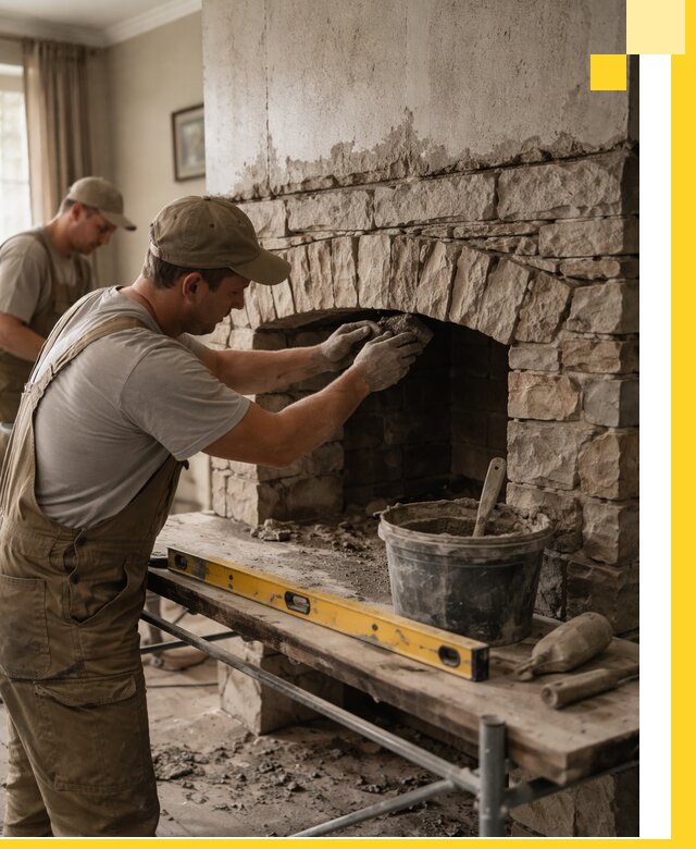 Изготовление каминов под ключ в Урюпинске, монтаж и отделка