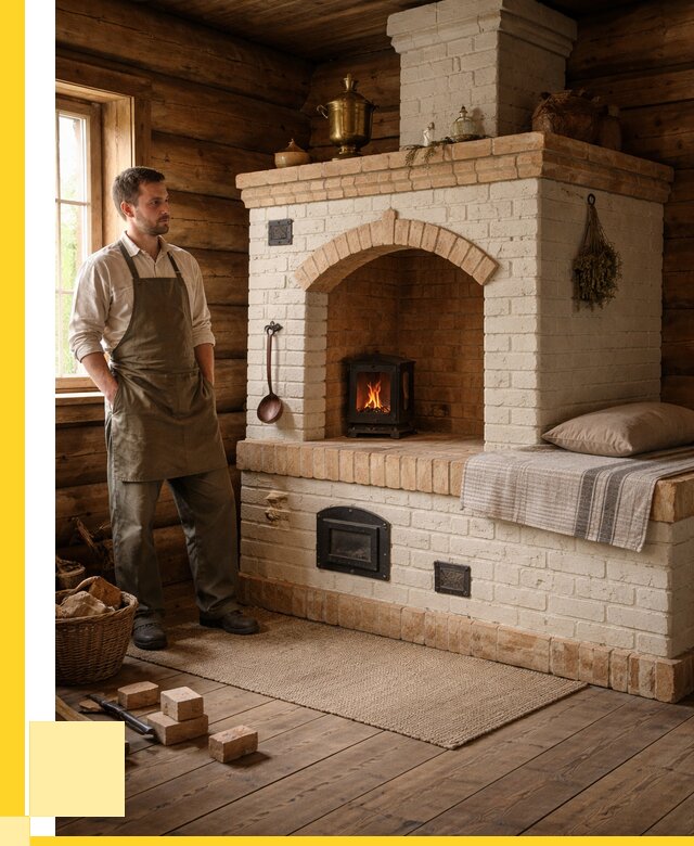 Русские печи с лежанкой под ключ в Урюпинске от 154515 р. ЭриданРюп