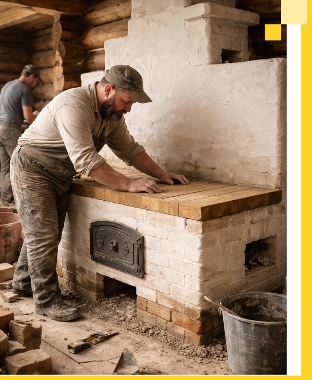 Проектирование и установка русской печи с лежанкой в Урюпинске