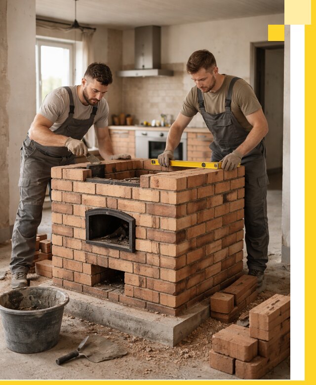 Установка и монтаж печей в частном доме в Урюпинске под ключ