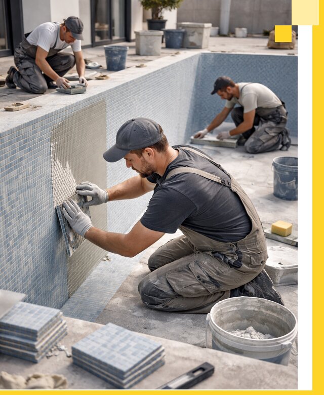 Облицовка бассейнов в Урюпинске плитка мозаика гидроизоляция