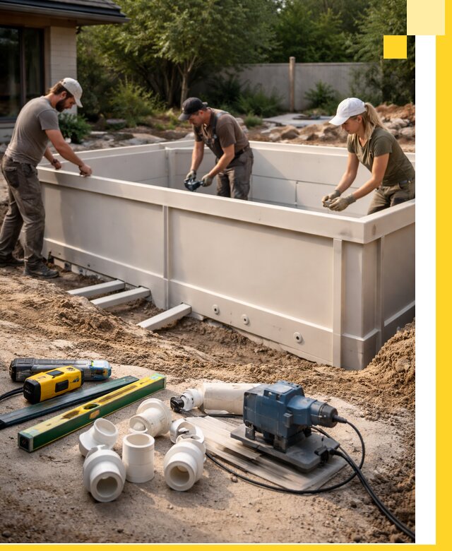 Установка полипропиленовых бассейнов под ключ в Урюпинске