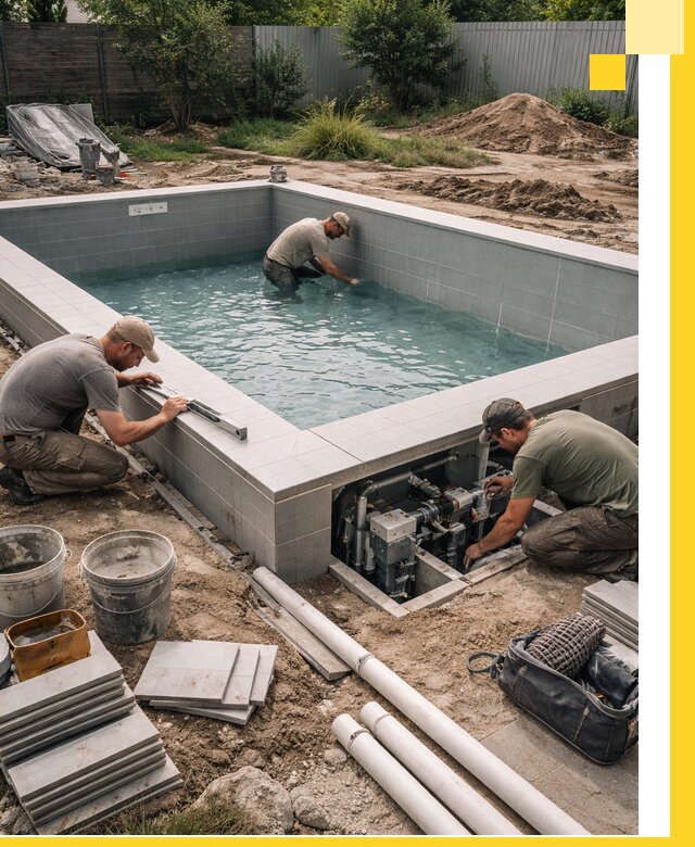 Строительство и монтаж бассейнов для дачи под ключ в Урюпинске