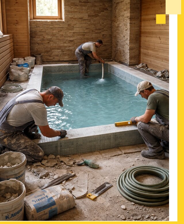 Проектирование и строительство бассейнов для бани в Урюпинске