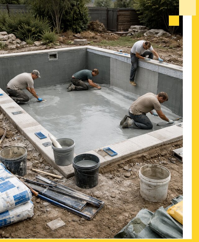 Изготовление и монтаж чаши бассейна под ключ в Урюпинске