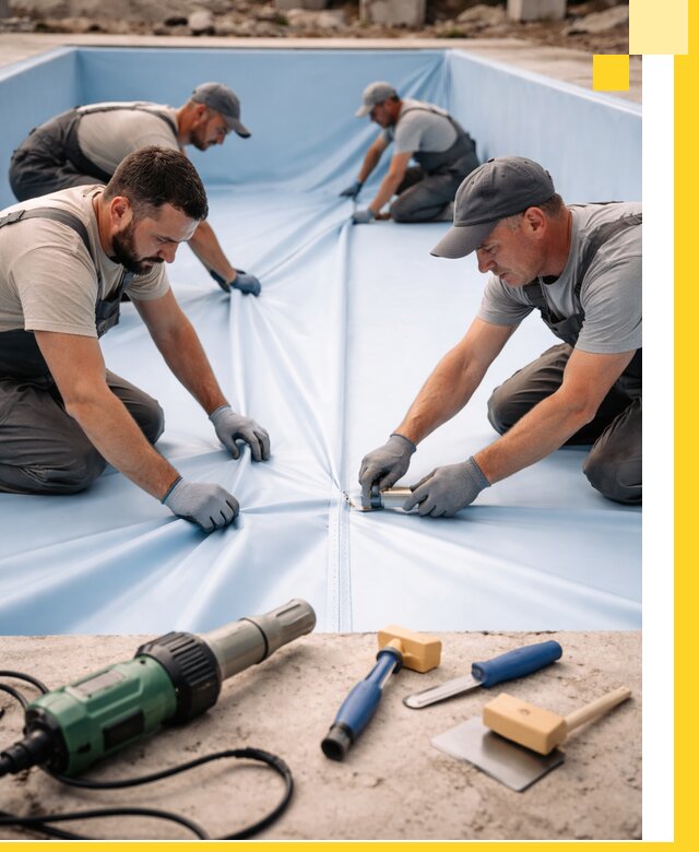 ПВХ пленка для бассейнов с монтажом и гарантией в Урюпинске