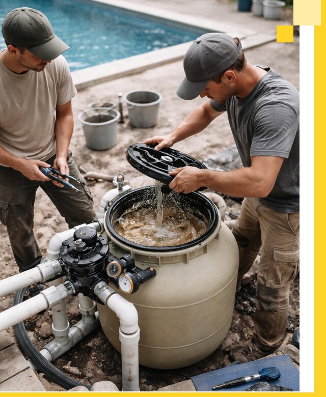 Установка и обслуживание песочных фильтров для бассейнов в Урюпинске