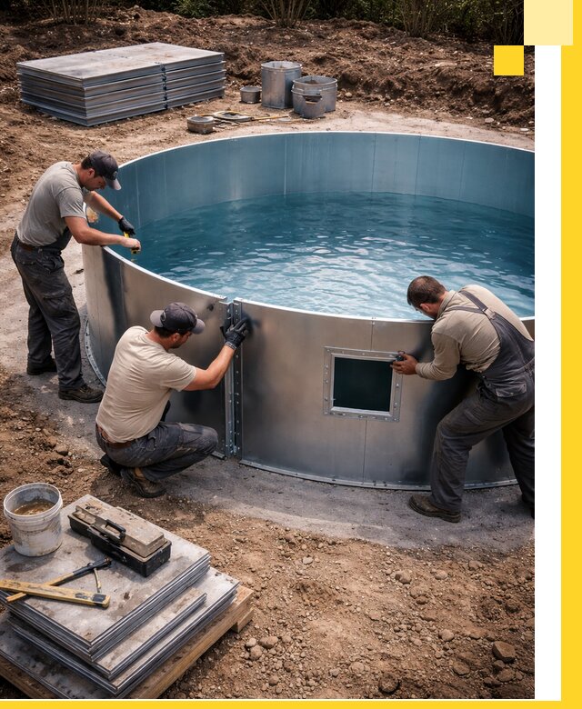 Круглые бассейны под ключ в Урюпинске проектирование и монтаж