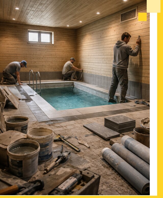 Строительство бани с бассейном и сауной под ключ в Урюпинске