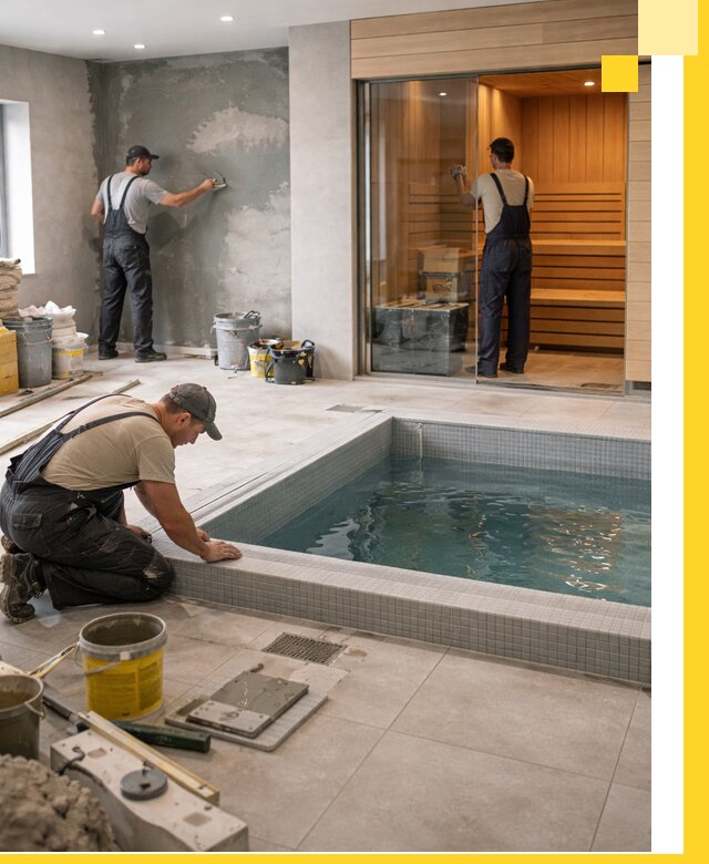 Проектирование и строительство сауны с бассейном в Урюпинске