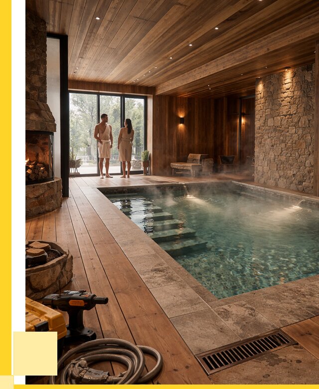 Проекты бань с бассейном под ключ в Урюпинске от 77258 р., ЭриданРюп