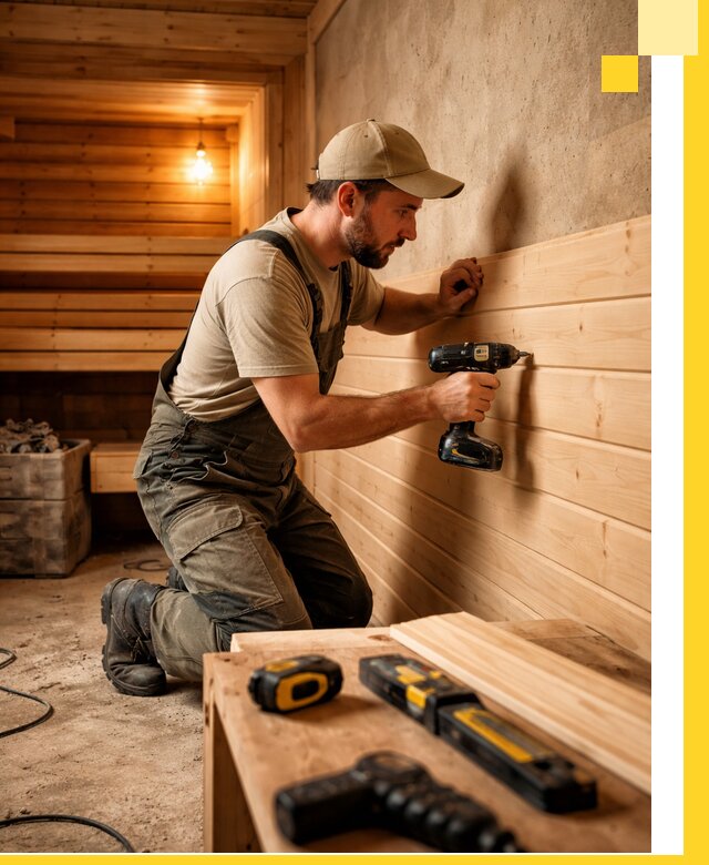 Профессиональная внутренняя отделка бани в Урюпинске под ключ