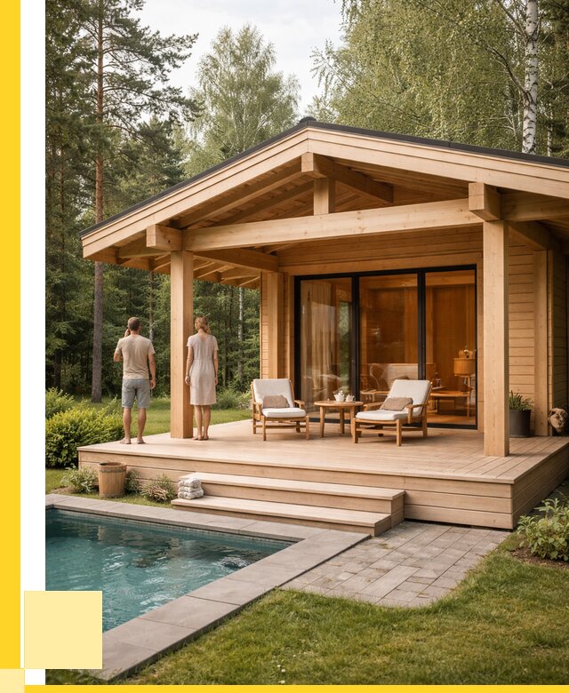 Бани с террасой под ключ в Урюпинске от 618060 р. | ЭриданРюп