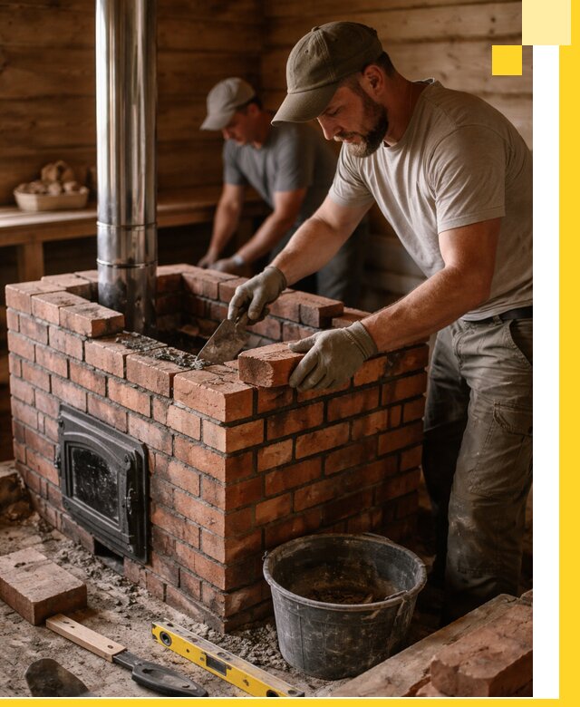 Кирпичные печи для бани под ключ в Урюпинске, проект и монтаж