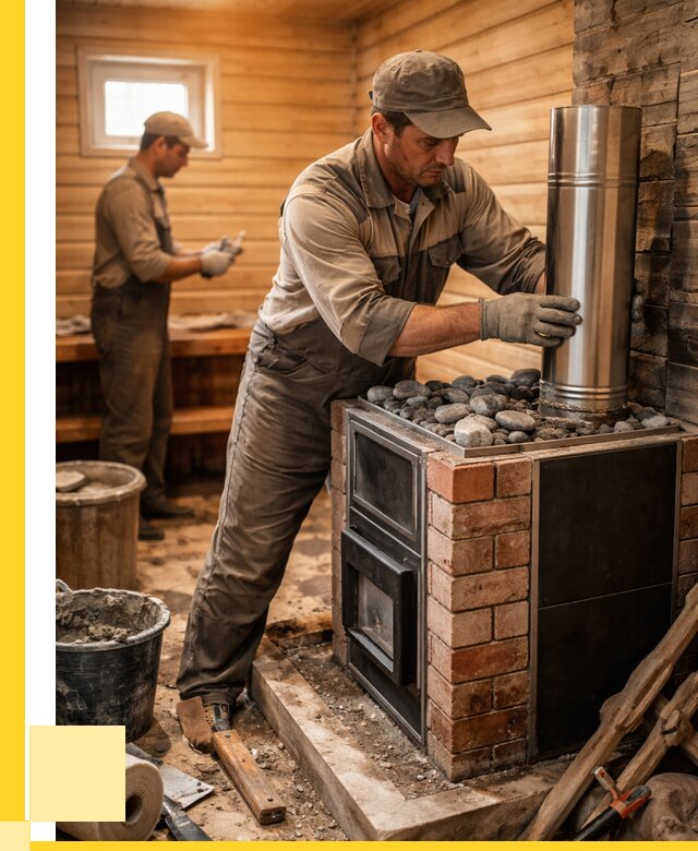 Монтаж печи в бане под ключ в Урюпинске от 20602 р. | ЭриданРюп