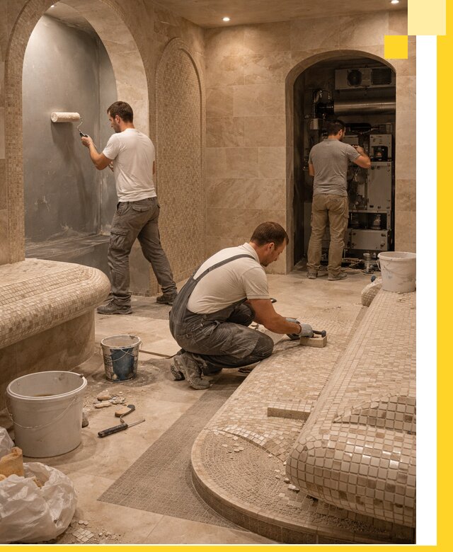 Строительство бани с хамамом и бассейном под ключ в Урюпинске