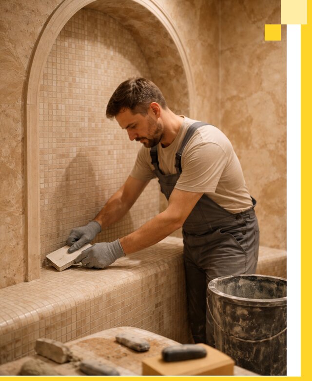 Профессиональная отделка хамамов с мозаикой под ключ в Урюпинске