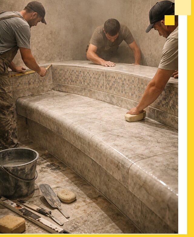 Изготовление и установка сидений для хамама в Урюпинске