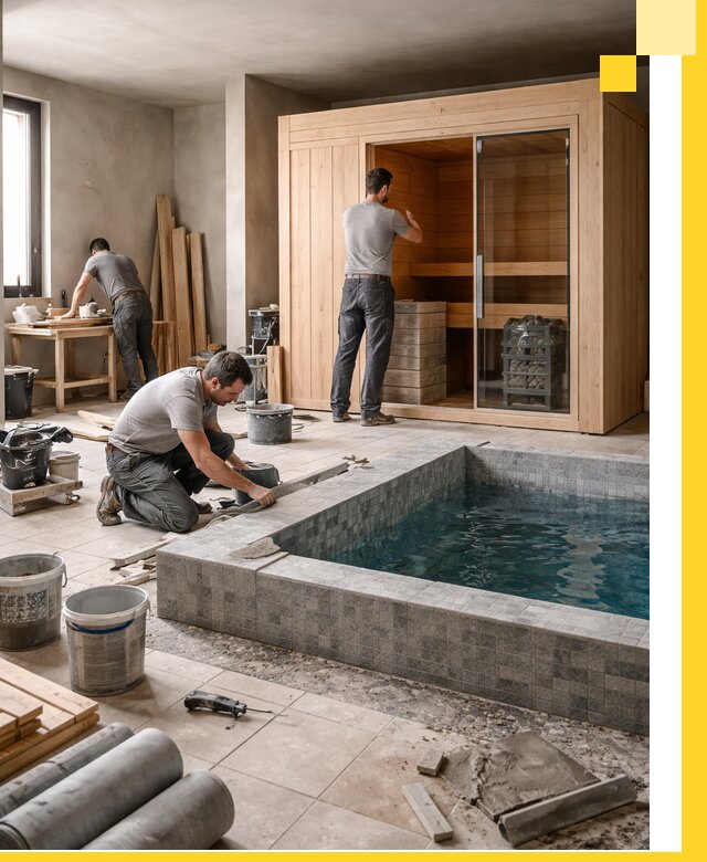 SPA зоны под ключ с бассейном сауной и печью в Урюпинске